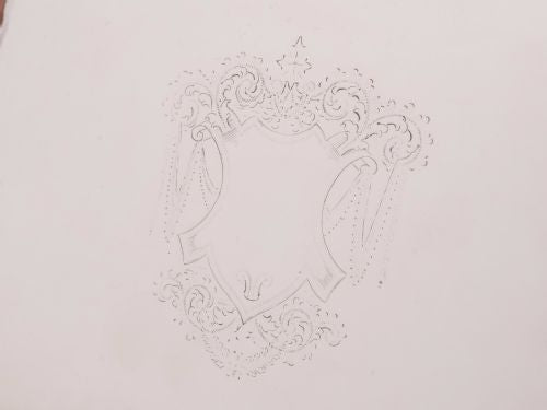 English Victorian Silver Plated Drinks Tray Circa 1880