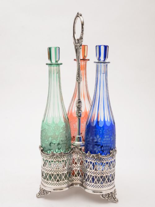 Victorian 3 Bottle Decanter Stand Circa 1880