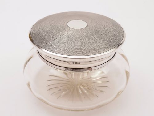 Art Deco Silver Topped Jar London 1922