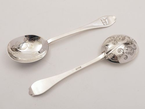 Pair of Edwardian Silver Serving Spoons