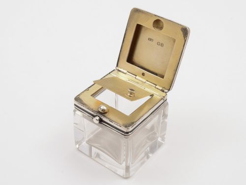 Victorian Travelling Silver and Glass Vesta Box