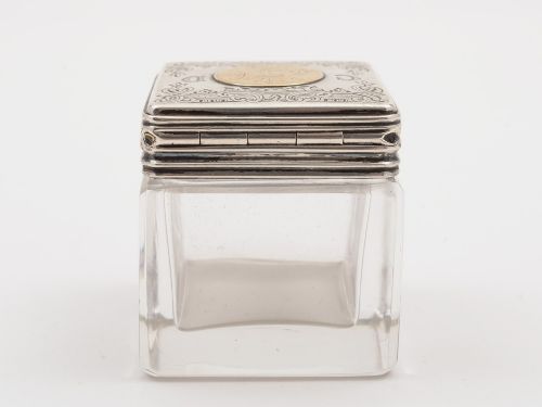 Victorian Travelling Silver and Glass Vesta Box
