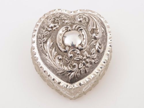 Edwardian Sterling Silver Topped Trinket Box