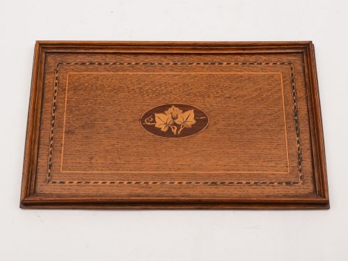 Edwardian Inlaid Oak Tray Circa 1905