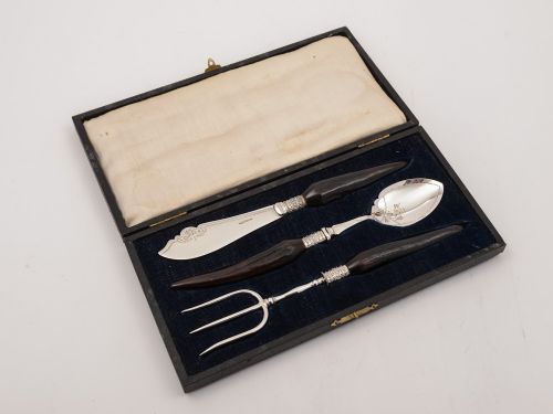 Edwardian Antler Handled Serving Set Circa 1905