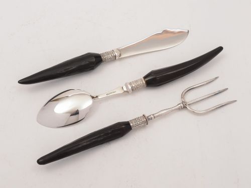 Edwardian Antler Handled Serving Set Circa 1905
