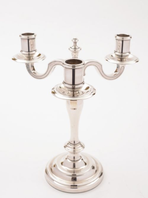 Christofle 3 Branch Candelabra Circa 1920