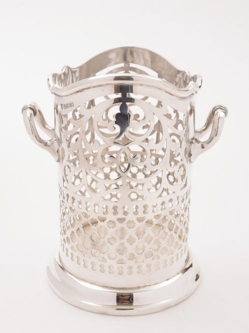 Edwardian Silver Bottle Holder Sheffield 1905