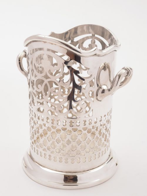 Edwardian Silver Bottle Holder Sheffield 1905