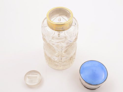 Art Deco Silver Topped Bath Salts Jar Birmingham 1930