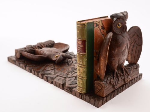 Black Forest Owl Book Slide Circa 1900