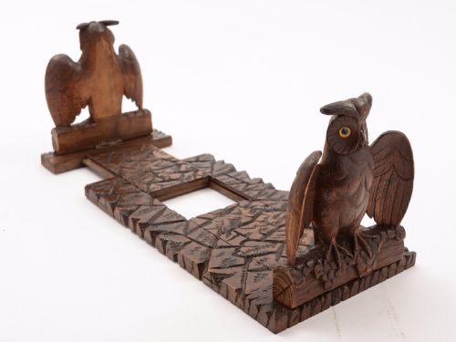 Black Forest Owl Book Slide Circa 1900