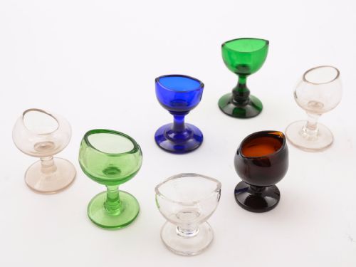 Collection of 7 Victorian Eye Baths Circa 1890