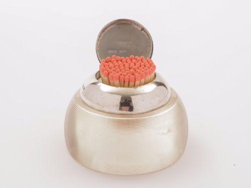 Edwardian Silver Topped Glass Matchstriker London 1908