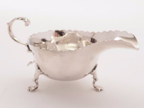 George V Silver 'Coin' Sauce Boat Sheffield 1922