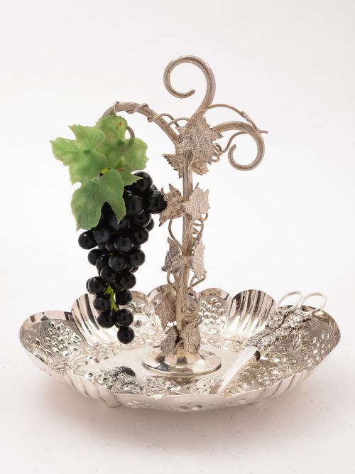 Victorian Silver Plated Grape Dish Circa 1880