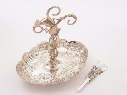 Victorian Silver Plated Grape Dish Circa 1880