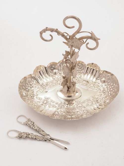 Victorian Silver Plated Grape Dish Circa 1880
