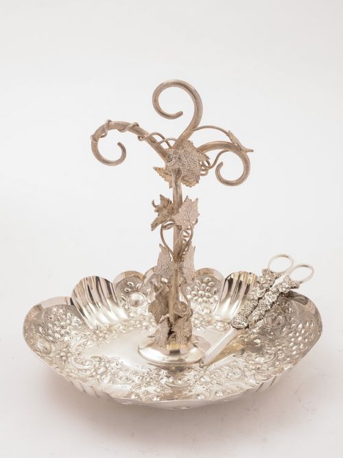 Victorian Silver Plated Grape Dish Circa 1880