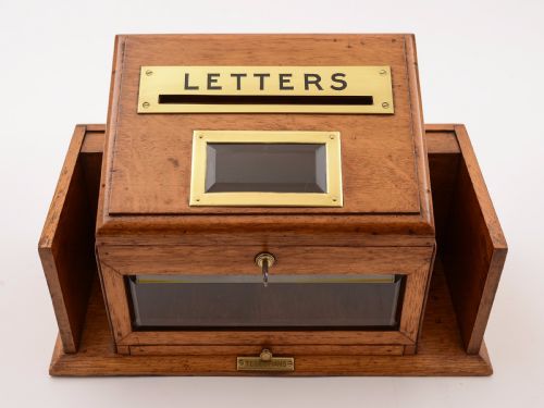Victorian Oak Country House Letter Box Circa 1890