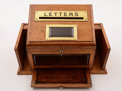 Victorian Oak Country House Letter Box Circa 1890
