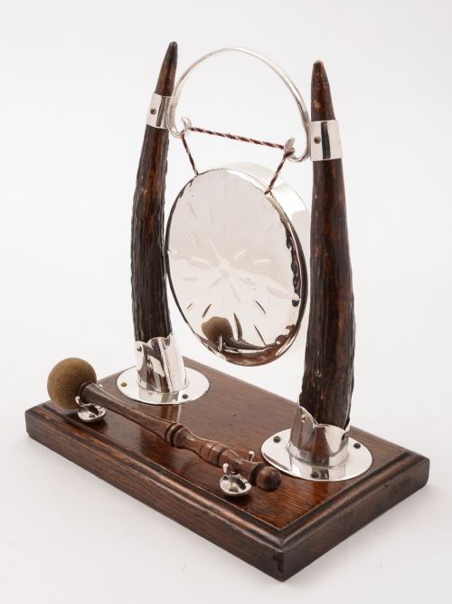 Victorian Antler Mounted Dinner Gong Circa 1890