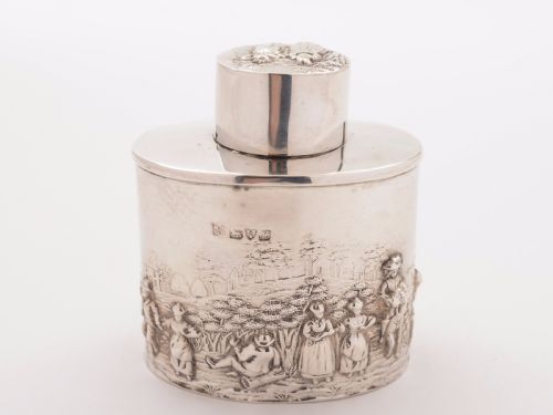 Edwardian Silver Tea Caddy Chester 1908
