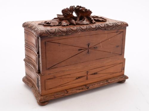 Black Forest Carved Jewellery Box Circa 1900