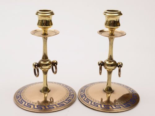 Pair of Victorian Brass/Bronze Candlesticks Circa 1880