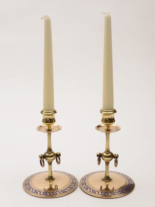 Pair of Victorian Brass/Bronze Candlesticks Circa 1880
