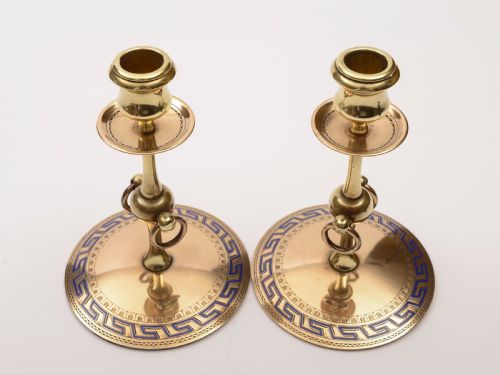 Pair of Victorian Brass/Bronze Candlesticks Circa 1880