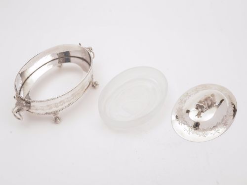 Victorian Silver Plated Butter Dish Circa 1890