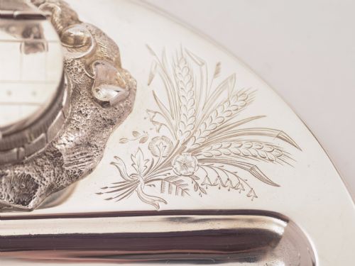 Victorian Novelty Silver Plated Ink Stand Circa 1880