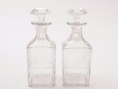 Pair of Edwardian Cut Glass Decanters Circa 1905