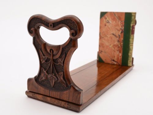 Victorian Carved Walnut Book Slide Circa 1890