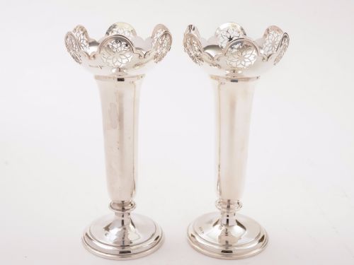 Pair of Silver Vases Sheffield 1911