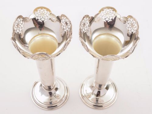 Pair of Silver Vases Sheffield 1911
