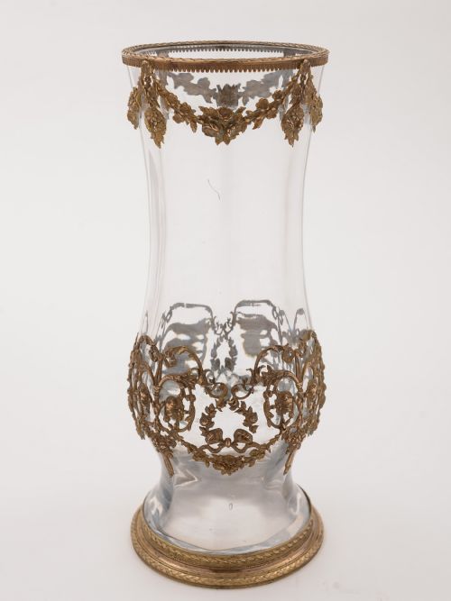 French Bronze Mounted Glass Vase Circa 1900