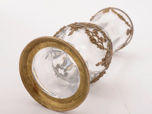 French Bronze Mounted Glass Vase Circa 1900