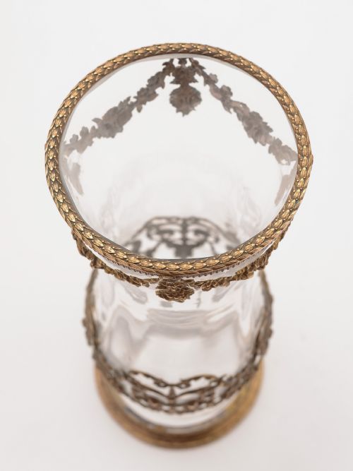 French Bronze Mounted Glass Vase Circa 1900