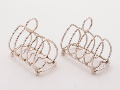 Victorian Pair of Silver Toast Racks Birmingham 1899