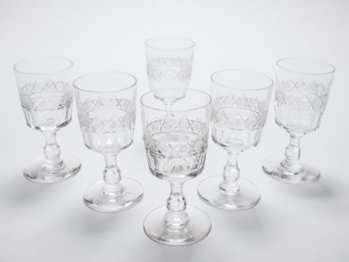 Edwardian Set of 6 Port Glasses Circa 1905