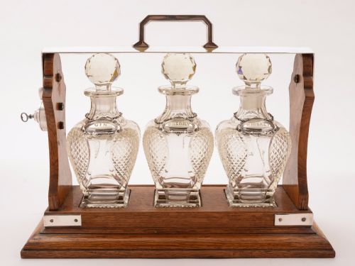 Victorian 3 Bottle Tantalus Circa 1880