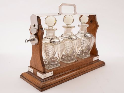 Victorian 3 Bottle Tantalus Circa 1880