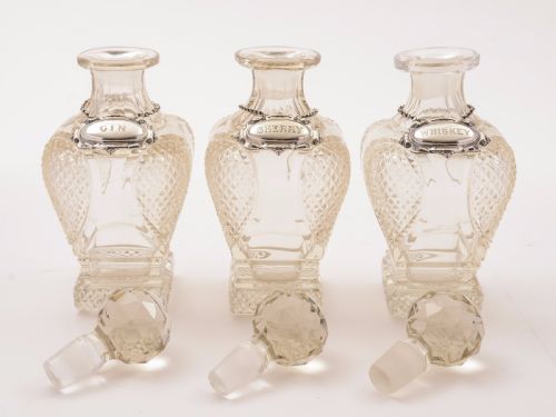 Victorian 3 Bottle Tantalus Circa 1880