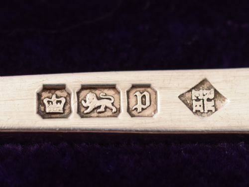 Cased Pair of Edwardian Silver Spoons Sheffield 1907