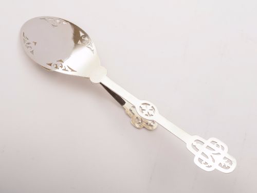 Victorian Silver Plated Serving Tongs Circa 1880