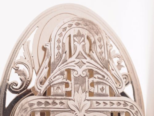 Victorian Silver Plated Serving Tongs Circa 1880