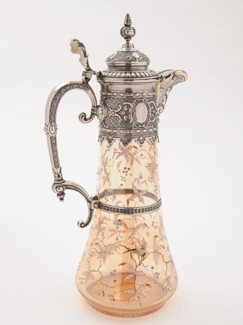 Bohemian Silver Topped Claret Jug Circa 1900
