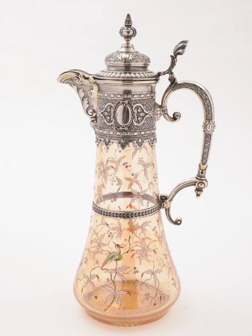 Bohemian Silver Topped Claret Jug Circa 1900